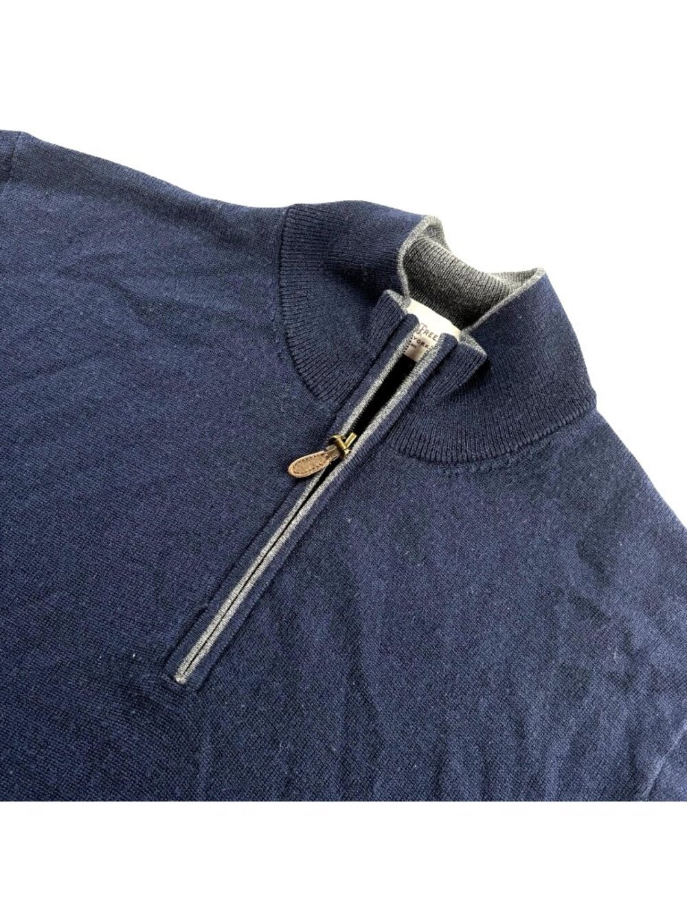 Hickey Freeman Men’s Merino Wool 1/4 Sweater Blue • XL